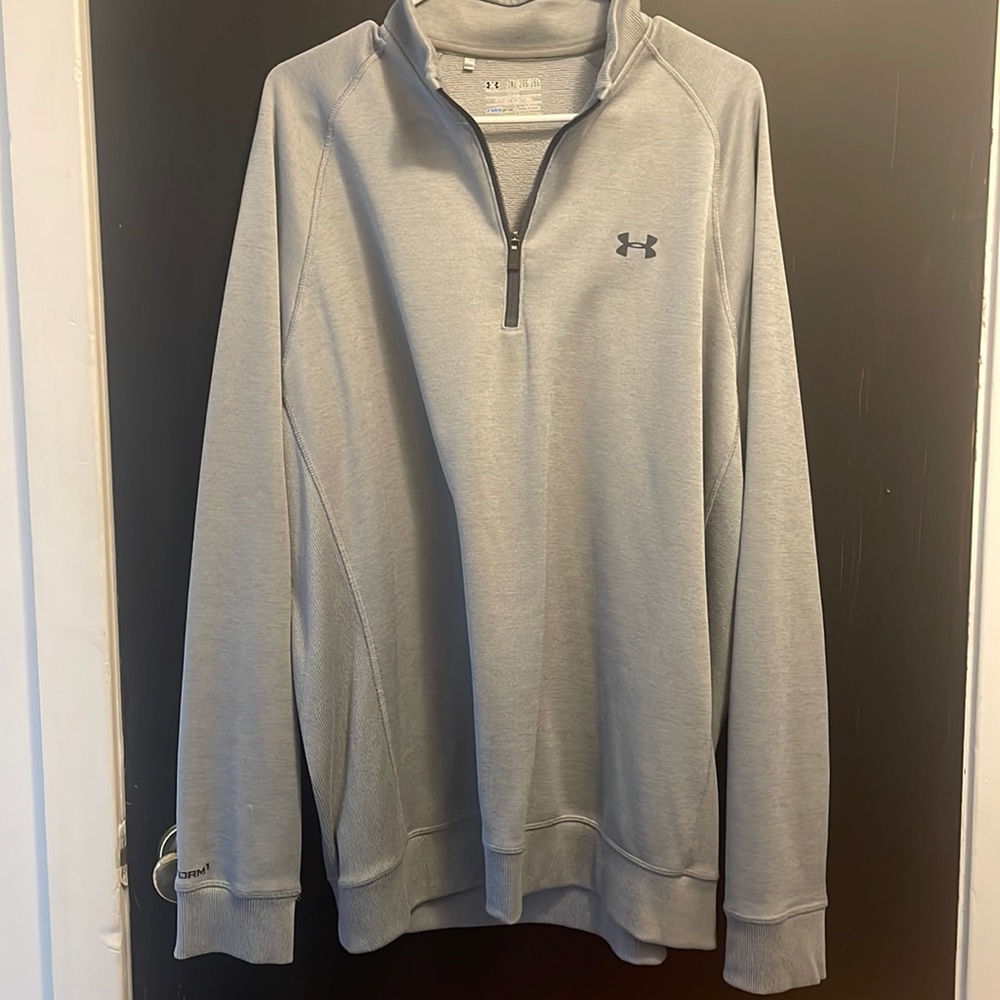 Under Armour Light Gray Half-Zip Men's Sweater